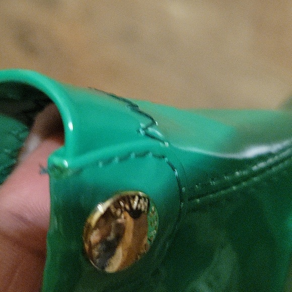 AZALEA WANG GREEN PATENT ANKLE BOOTS - Picture 7 of 10